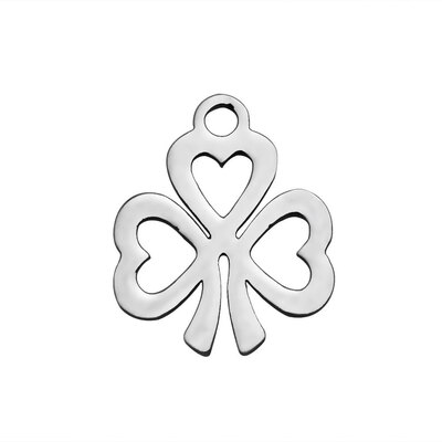

304 Stainless Steel Charms Clover Stainless Steel Color 135x115x12mm Hole 15mm
