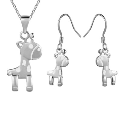 

Women Fashion Pony Necklace Earrings Jewelry