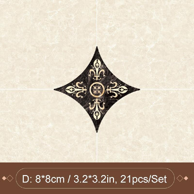 

21pcs European Self Adhesive PVC Ceramic Tile Stickers Waterproof Floor Wall Sticker Diagonal Kitchen Home Decoration 8x8cm32x3
