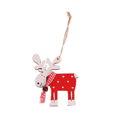 

New Christmas Ornaments Wooden elk pendant Xmas Tree Tags Embellishments Crafts Decor for Christmas Tree Holiday Decorations