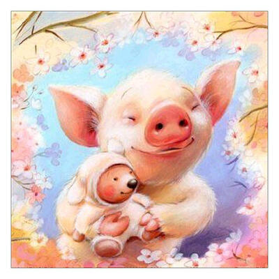 

5D DIY Full Drill Diamond Painting Pig Cross Stitch Embroidery Mosaic Kit