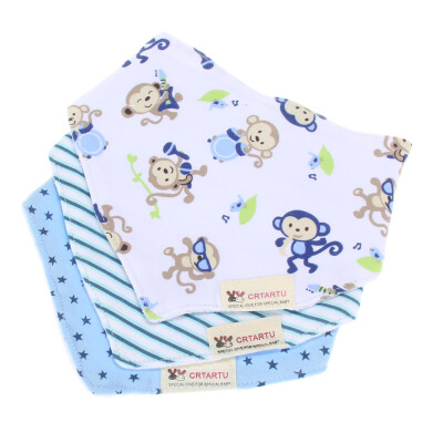 

1set3pcs Bibs Bandana Cotton Bandana Kids Animal Baby Infant Saliva Towel