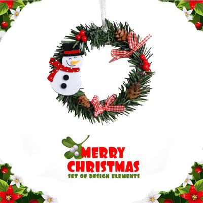 

〖Follure〗Mini Christmas Wreath Decor Wall Door Ornament Garland Xmas Party Decor