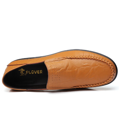 

YONGHENGMEILI Genuine leather mens soft bottom peas shoes 7138