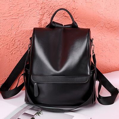 

Tailored Fashion Women Leather Backpacks Large Capacity Stripe Bags Package Shoulder Bags
