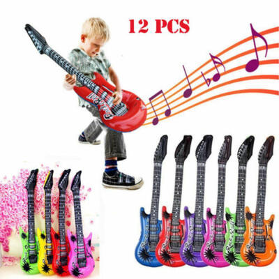 

12PCS Inflatable Guitar Blow Up Hen Stag Kids Party Novelty Music Instruments