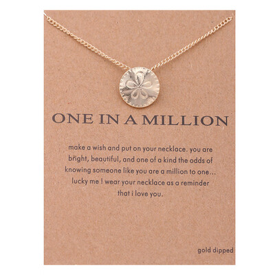 

Hot Sale Fashion Jewelry One In A Million Sand Dollar Gold-color Necklace Pendant Women