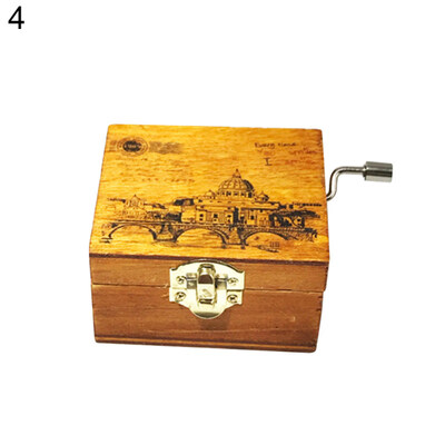 

Mini Vintage Hand Crank Wooden Music Box Birthday Gift Christmas Decoration