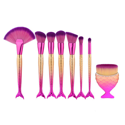 

Toponeto 8PCS Fish Scale Brush Fishtail Bottom Brush Powder Blush Makeup Cosmetic Brush