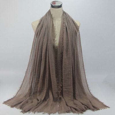 

180x95cm Cotton Linen Crinkle Cloud Hijab Scarf Shawl Soft Islam Muslim