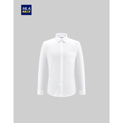 

HLA jellyfish parent sleeves free ironing dress shirt male 2019 spring new twill clothing long liner HNCGD1R001T bleaching pattern 01 17596A 41