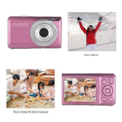 

Andoer 16MP 720P HD Digital Camera Video Camcorder with 2pcs Rechargeable Batteries 8X Optical & 4X Digital Zoom Anti-shake 27inc