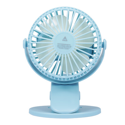 

USB Mini Fan Desk Cooler Fan with Clamp Quiet Rechargeable Battery USB Charging Blue