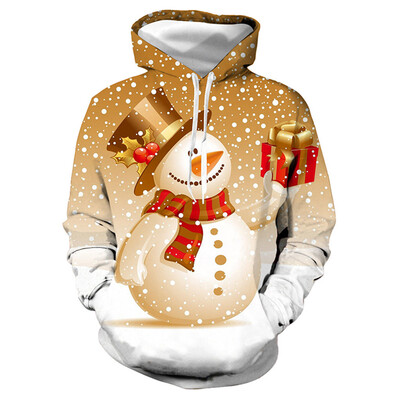 

Toponeto Mens Casual Christmas Lover 3D Print Party Long Sleeve Hoodie Top Blouse