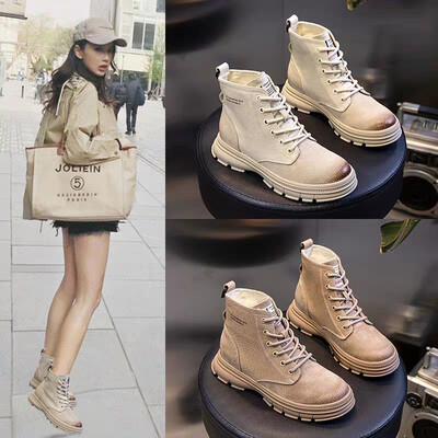 

Leather womens shoes autumn&winter fashion new wild Yang Mi with the paragraph Martin boot