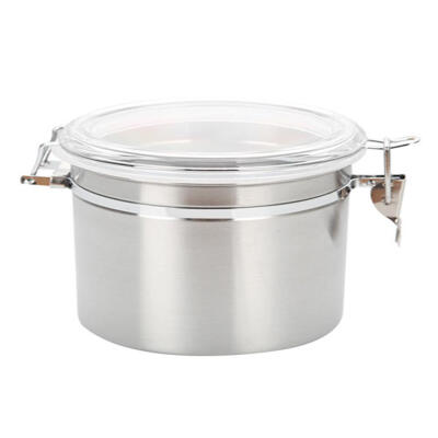 

Stainless Steel Round Shape Thicken Sealed Can Nut Tea Buckle Storage Jar