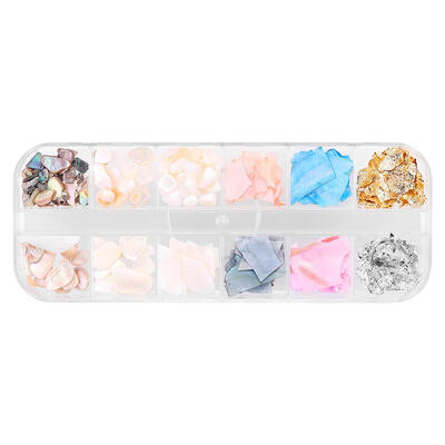 

1 Box Shell Stone Nails Stickers Nails Patch Decals Foil Tip Manicure Tools