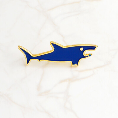 

Unisex Blue Shark Whale Animal Metal Enamel Brooches Denim Pins Badge Jewelry