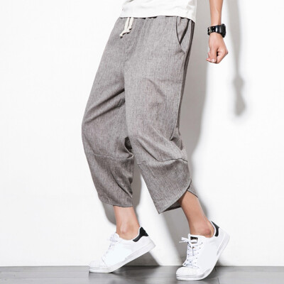 

Gobestart Mens Summer New Style Harrens Baggy Wide-Legged Pants Fashion Comfortable Pant