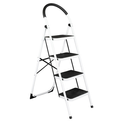 

Ktaxon 4 Step Ladder Large Heavy Duty Industrial Folding Collapsible Aluminum Step Stool Platform Ladder