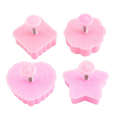 

4pcsset 3D Cartoon Biscuit Mold Cookie Cutter Moon Cake Embossed Mould
