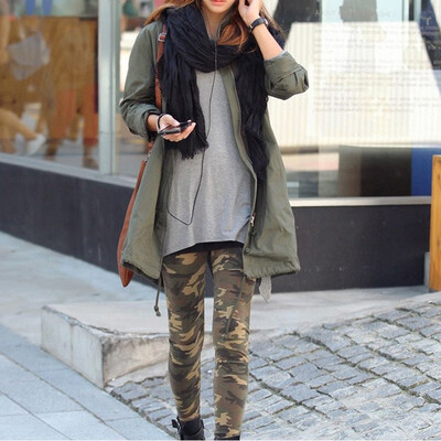 

Ladies Womens Camouflage Sports Cropped Pants Stretch Casual Trousers Leggings