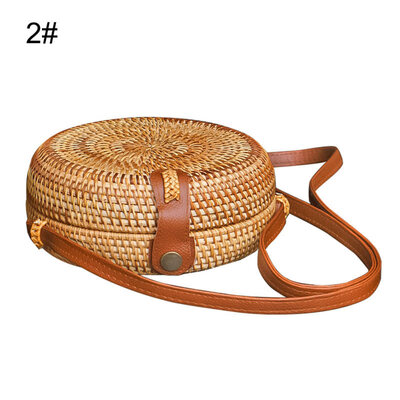 

Fashion Women Square Round Rattan Woven Case Summer Beach Crossbody Shoulder Bag