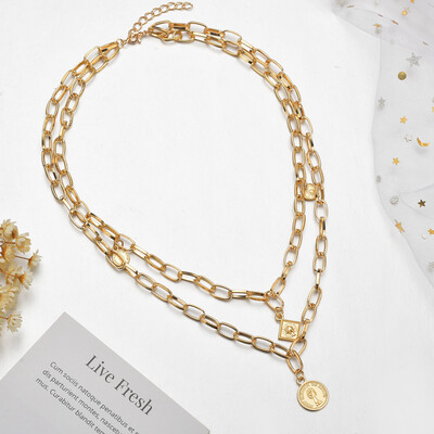 

New Bohemia Multi-layer Gold Metal Alloy Stars Pendant&Necklaces For Women Summer Boho Choker Necklaces Party Wedding Jewelry