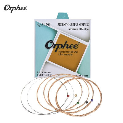 

Orphee QA180 Acoustic Folk Guitar String 6pcsSet013-054 Hexagonal Steel Core 85 15 Bronze Wire Wound Medium Tension