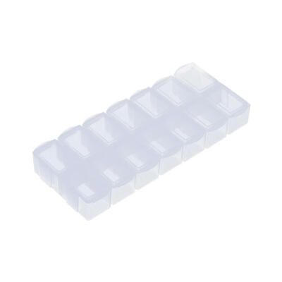 

14 Slots Adjustable Plastic Jewelry Storage Box Earring Case Container