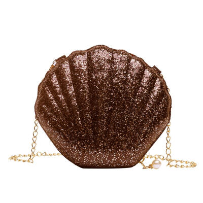 

Women Shoulder Messenger Bags Sequin Shell Shape PU Crossbody Girls Satchel