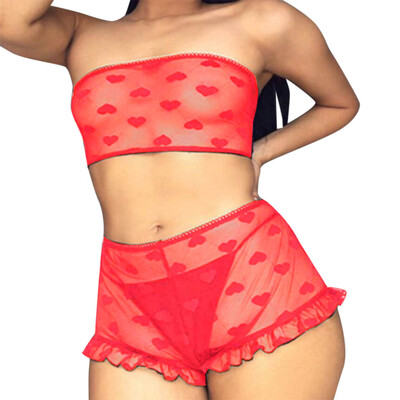 

Toponeto Women Sleepwear Tube Top Strap Nightwear Lace Trim Satin Cami Top Pajama Sets