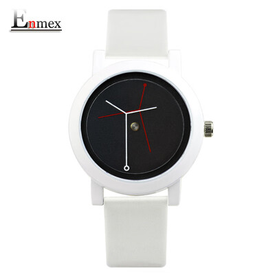 

Enmex creative design of branch concept chic watch simple white two-needle watch during Valentines Day gift translation