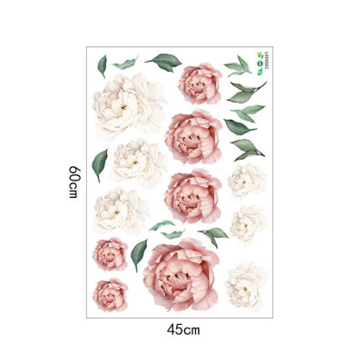 

JPGIF Peony Rose Flowers Wall Sticker Art Nursery Decals Kids Room Home Decor Gift