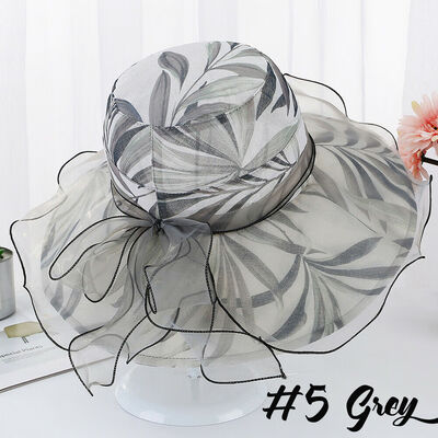 

Women Wedding Tea Party Wide Brim Kentucky Derby Church Fancy Organza Sun Hat
