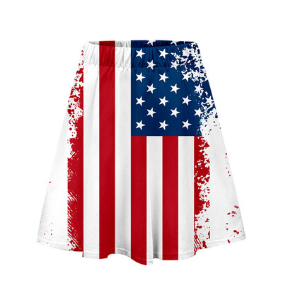 

Roseonmyhand Womens Skirt Independence Day Print Casual Skirt Fashion Pleated Skirt