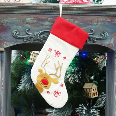 

Toponeto Happy New Year Christmas Stocking Sock Candy Gift Bag Xmas Tree Hanging Ornament