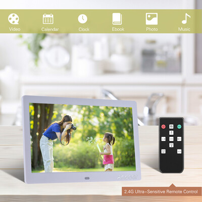 

Andoer 10 Inch IPS Digital Photo Frame 24G Ultra-sensitive Remote Control Electronic Album 1024600 Resolution with MP3 MP4 Pictu