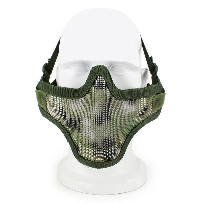 

Steel Half Face Mask Protective Mesh Mask Women Teenagers Metal Low Face Mask Paintball Gaming Hunting Training CS Gaming Mask Cos