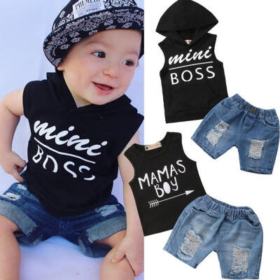 

Cool Kids Boys Baby Clothes Summer Hoodie T-Shirt TopsShort Jeans Outfits