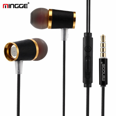 

MINGGE famous M21 metal in-ear subwoofer with volume control with wheat universal game mobile phone headset