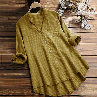 

Women Cotton Linen Summer Gypsy Baggy Tunic Top Shirt Long Sleeve Blouse Hot