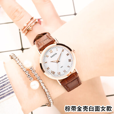 

Womens watch waterproof fashion 2019 new Korean version of the simple casual atmosphere belt student mens watch couple watch