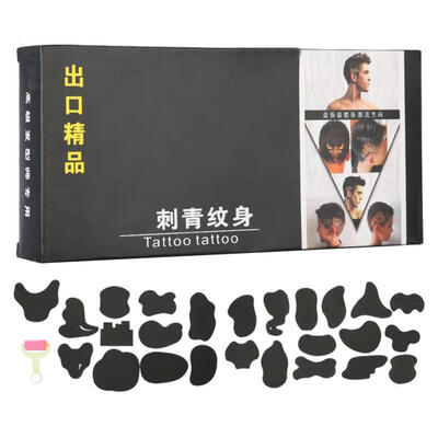 

Greensen Hair Tattoo Carved Template Hair Styling Dye Coating Tattoo Patterns Salon Barber Tools