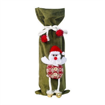 

Siaonvr Christmas Wine Bottle Set Fabric Doll Christmas Flannel Champagne Decoration