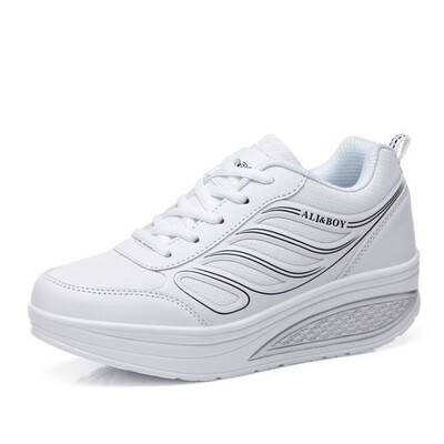 

2019 Designer White Platform Sneakers Casual Shoes Women Tenis Feminino Women Wedges Shoes Footwear Basket Femme Trainers Women