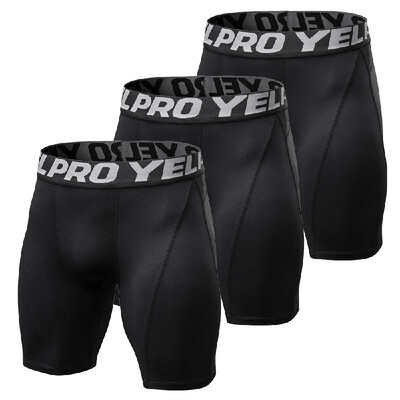 

3 Pack Men Compression Shorts Active Workout Underwear
