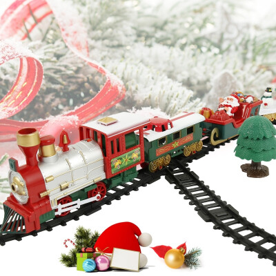 

Fashion Christmas Train Carriages Tree Headlight Tracks Birthday Gift Kids Toy Set Educational Toys