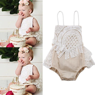 

Cute Newborn Baby Girl Clothing Lace Romper Bodysuit Jumpsuit Outfits Clothes