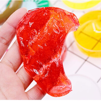 

Siaonvr 6PC Crystal Fruit Clay Rubber Mud Intelligent Hand Gum Plasticine Slime Kid Toys